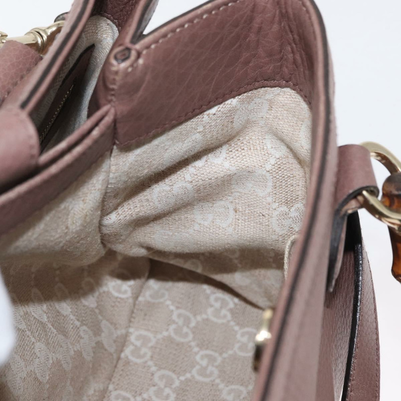 【日本直送】GUCCI 竹節手提包 皮革 兩用 粉金 308360 正品 ep12689-21