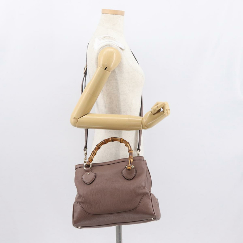 【日本直送】GUCCI 竹節手提包 皮革 兩用 粉金 308360 正品 ep12689-25