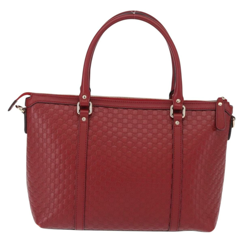 【日本直送】GUCCI Micro GG帆布手提包 皮革 紅色 金色 449656 正品 ka1512-1