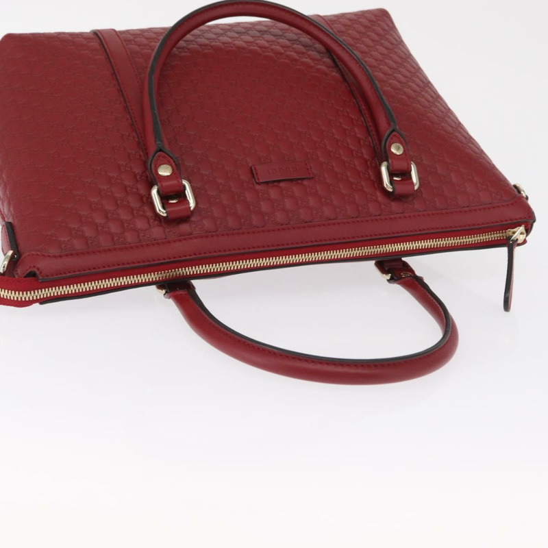 【日本直送】GUCCI Micro GG帆布手提包 皮革 紅色 金色 449656 正品 ka1512-5