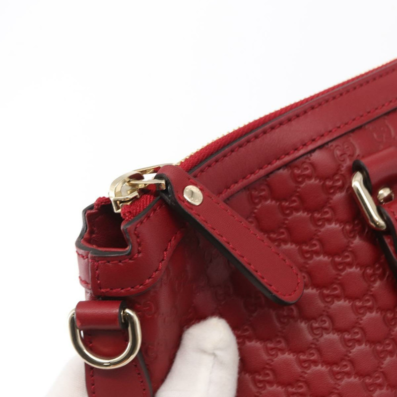 【日本直送】GUCCI Micro GG帆布手提包 皮革 紅色 金色 449656 正品 ka1512-8