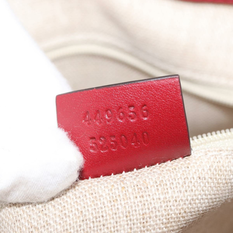 【日本直送】GUCCI Micro GG帆布手提包 皮革 紅色 金色 449656 正品 ka1512-10