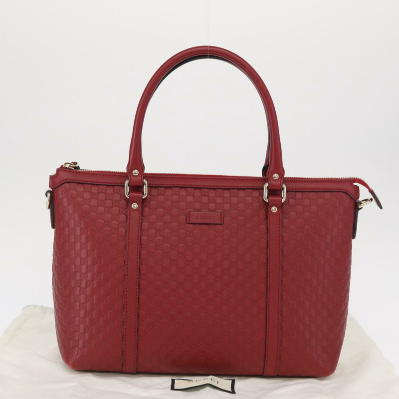 【日本直送】GUCCI Micro GG帆布手提包 皮革 紅色 金色 449656 正品 ka1512-11