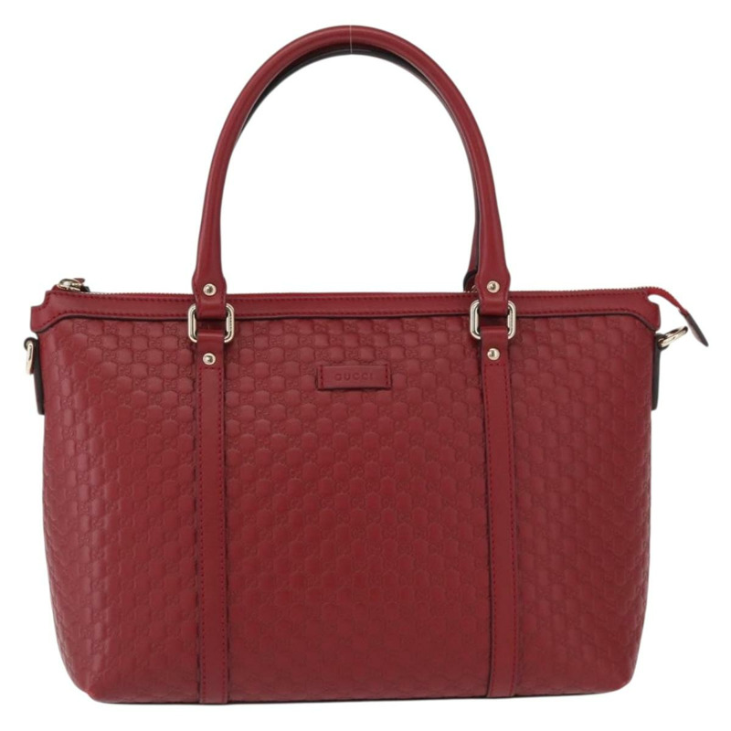 【日本直送】GUCCI Micro GG帆布手提包 皮革 紅色 金色 449656 正品 ka1512-12