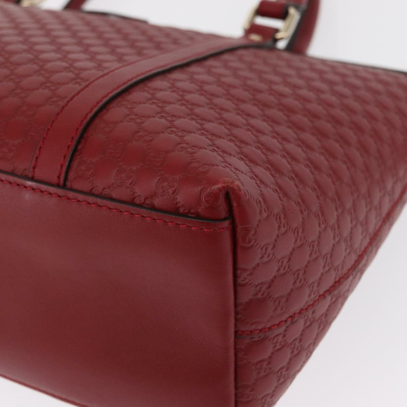 【日本直送】GUCCI Micro GG帆布手提包 皮革 紅色 金色 449656 正品 ka1512-14