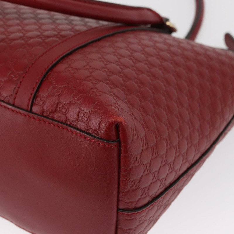 【日本直送】GUCCI Micro GG帆布手提包 皮革 紅色 金色 449656 正品 ka1512-16