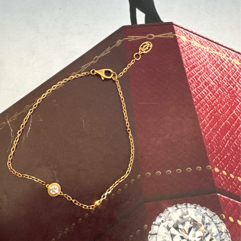 Cartier 18k金單鑽手鏈 超美✨✨-2