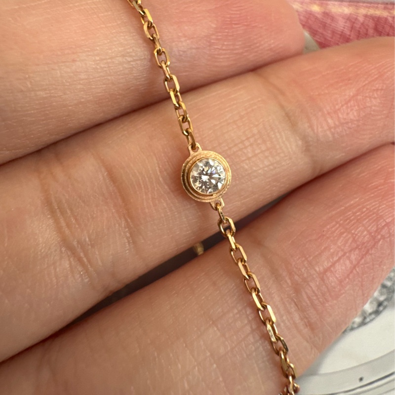 Cartier 18k金單鑽手鏈 超美✨✨-9