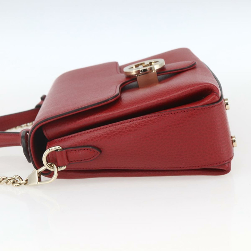 【日本直送】GUCCI 互扣手提包 皮革 兩用 紅色 金色 510302 正品 ka1519M-2