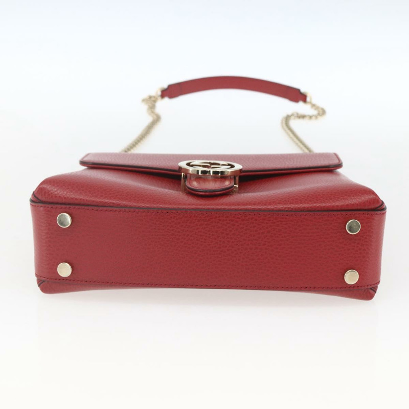 【日本直送】GUCCI 互扣手提包 皮革 兩用 紅色 金色 510302 正品 ka1519M-4