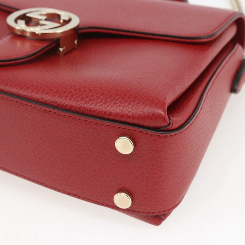 【日本直送】GUCCI 互扣手提包 皮革 兩用 紅色 金色 510302 正品 ka1519M-8