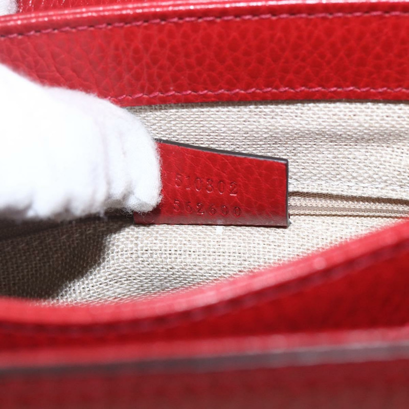 【日本直送】GUCCI 互扣手提包 皮革 兩用 紅色 金色 510302 正品 ka1519M-10