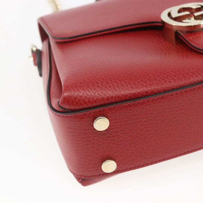 【日本直送】GUCCI 互扣手提包 皮革 兩用 紅色 金色 510302 正品 ka1519M-15