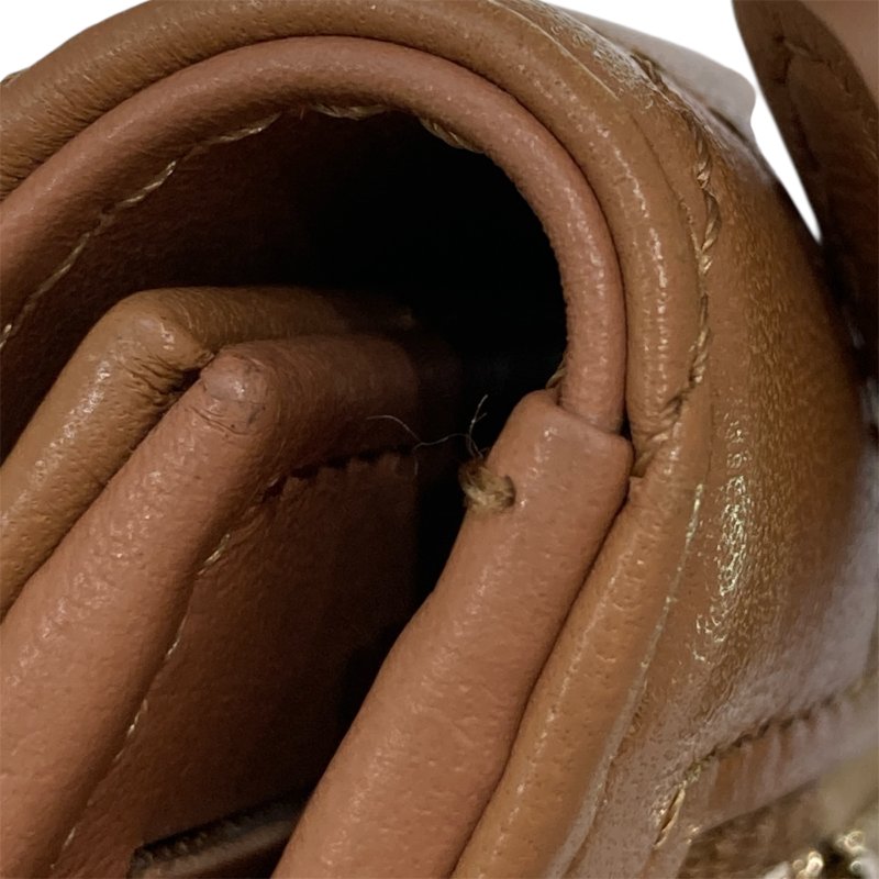 CHANEL 香奈兒 19 三折短夾 小羊皮 焦糖色 金釦-6