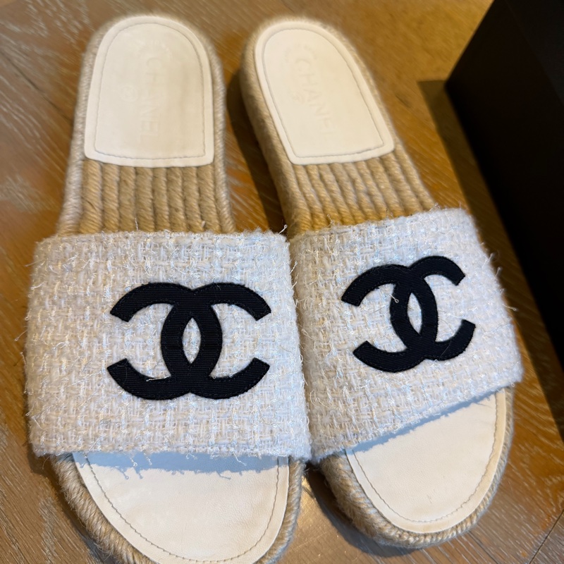 Chanel 白色編織涼鞋 EU41-6