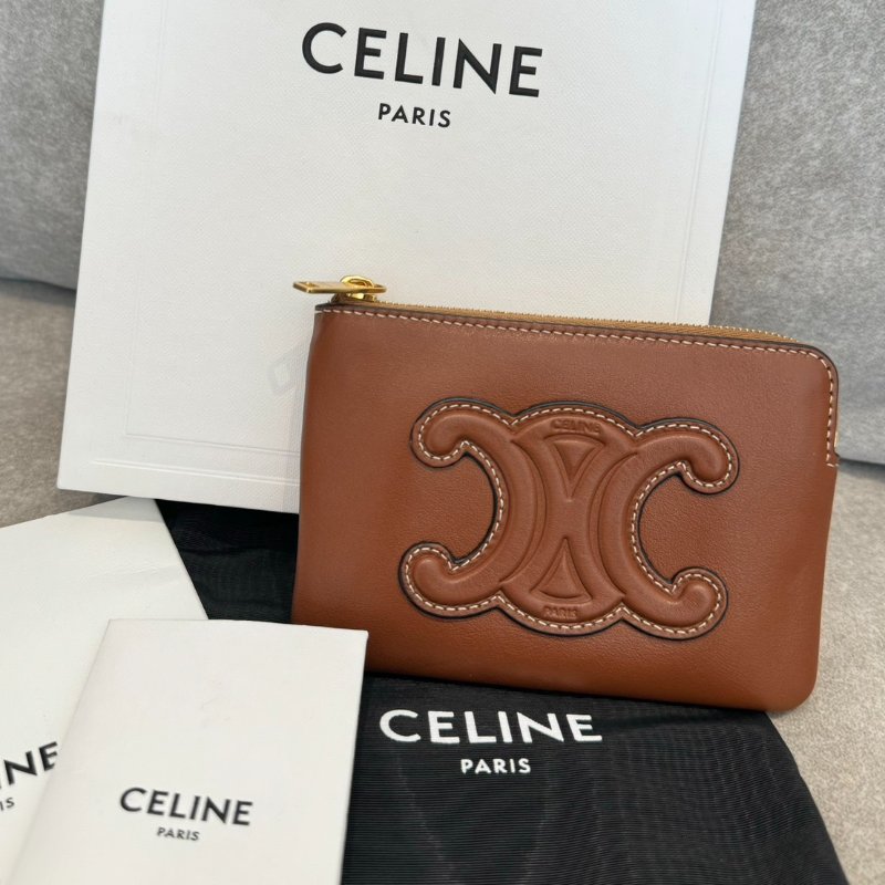 CELINE CUIR TRIOMPHE鑰匙零錢包-0