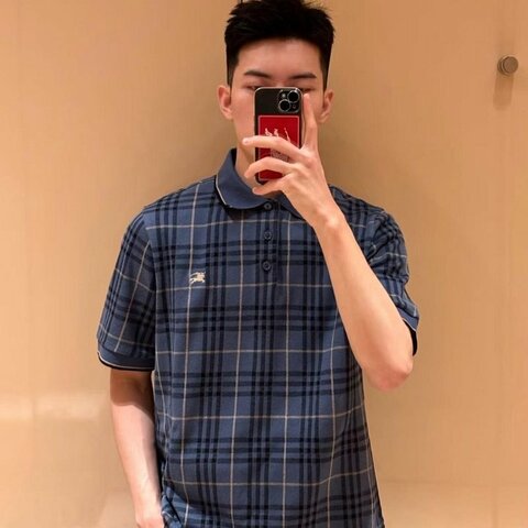 💎Han's house精品服飾💎Burberry 刺繡 戰馬 格紋 POLO衫 短袖 原價20900