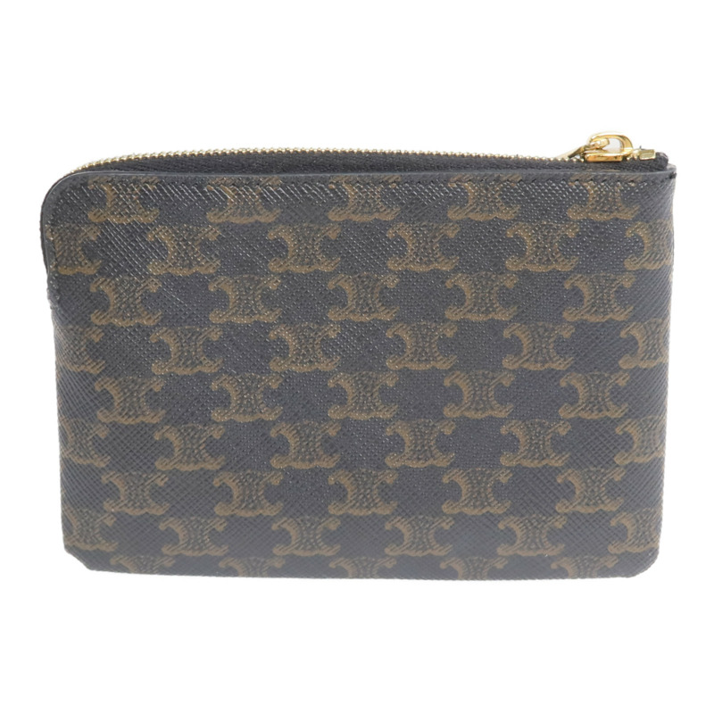 CELINE 塗層帆布Coin And Card Pouch金扣錢包-2