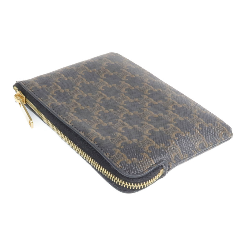 CELINE 塗層帆布Coin And Card Pouch金扣錢包-4