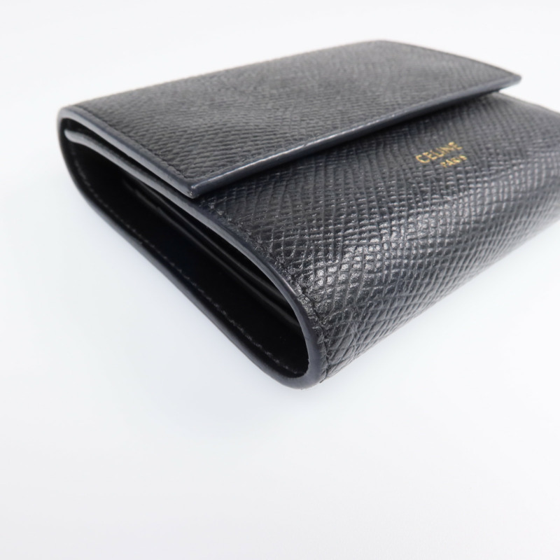 CELINE 牛皮皮革Small Trifold Wallet金扣錢包-12