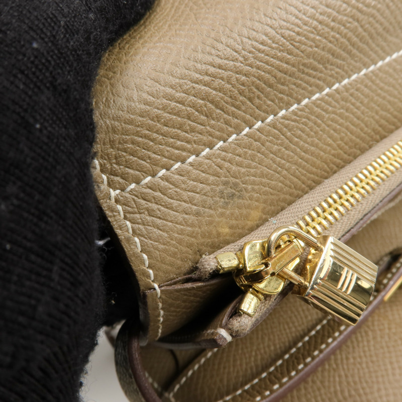 HERMES Epsom皮革Kelly Short Wallet金扣長錢包Etoupe-17