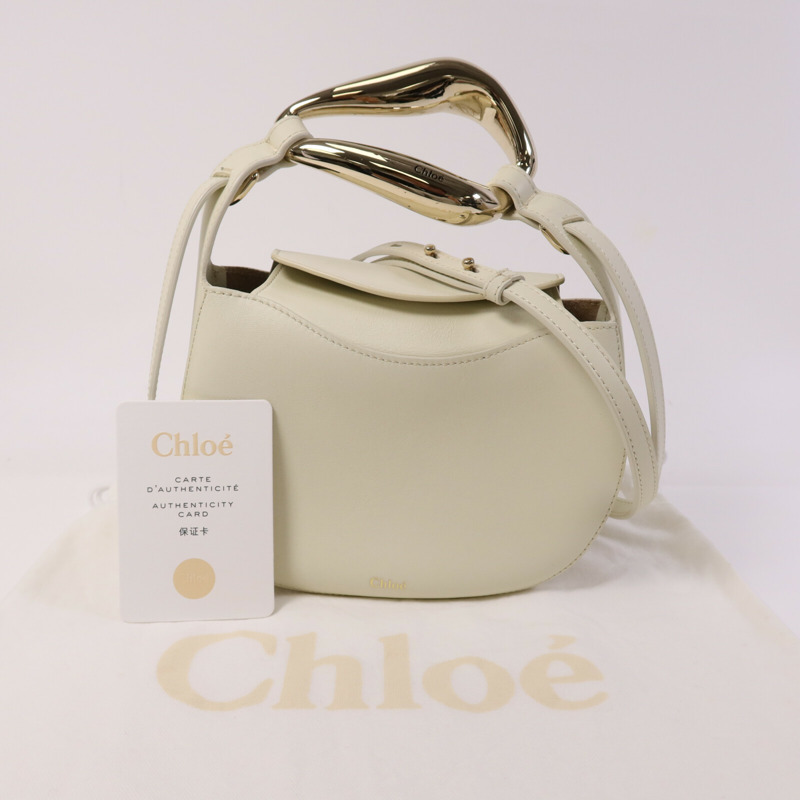 Chloe 牛皮皮革Kiss Small金扣手挽肩背兩用袋-9