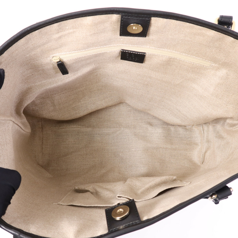 GUCCI 牛皮皮革Tote Bag金扣手挽袋-4