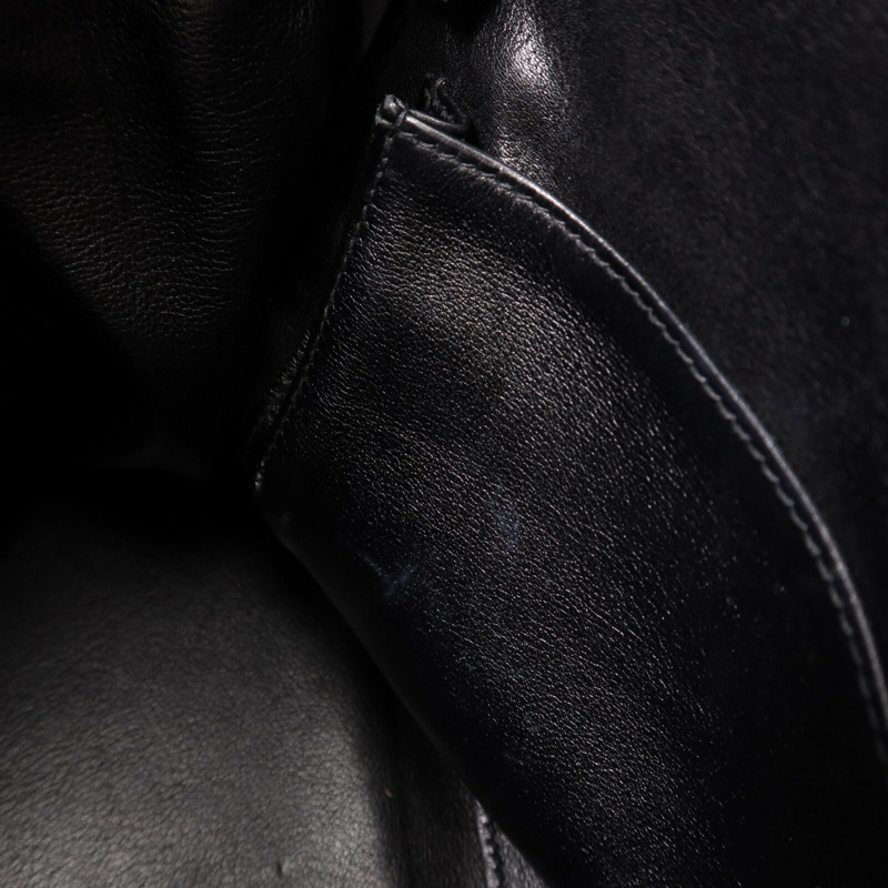 HERMES Swift皮革Kelly 32金扣手挽肩背兩用袋Noir-16