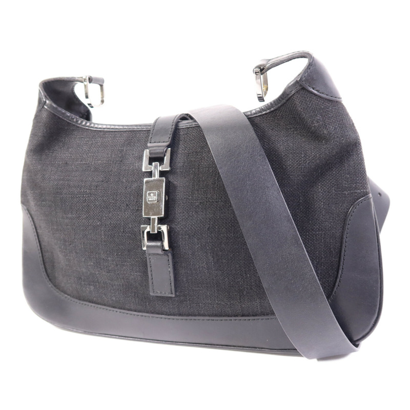 GUCCI 帆布Jackie 1961銀扣肩背袋-2
