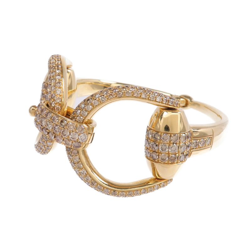 GUCCI 18K黃金Diamond Horsebit Bracelet鑽石手鐲-2