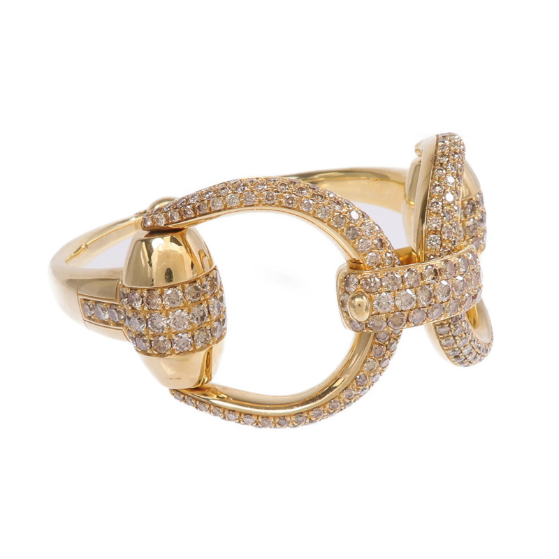 GUCCI 18K黃金Diamond Horsebit Bracelet鑽石手鐲-3