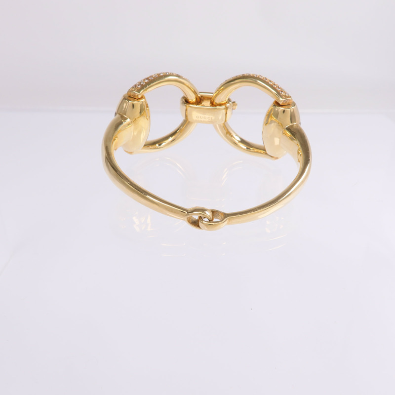 GUCCI 18K黃金Diamond Horsebit Bracelet鑽石手鐲-4