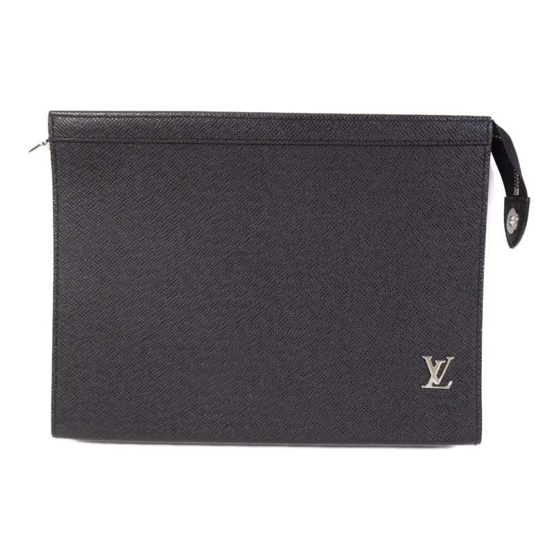 LOUIS VUITTON Taiga Pochette Voyage銀扣手拿包-0