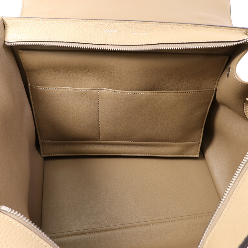 CELINE 牛皮皮革Trapeze銀扣手挽肩背兩用袋-4