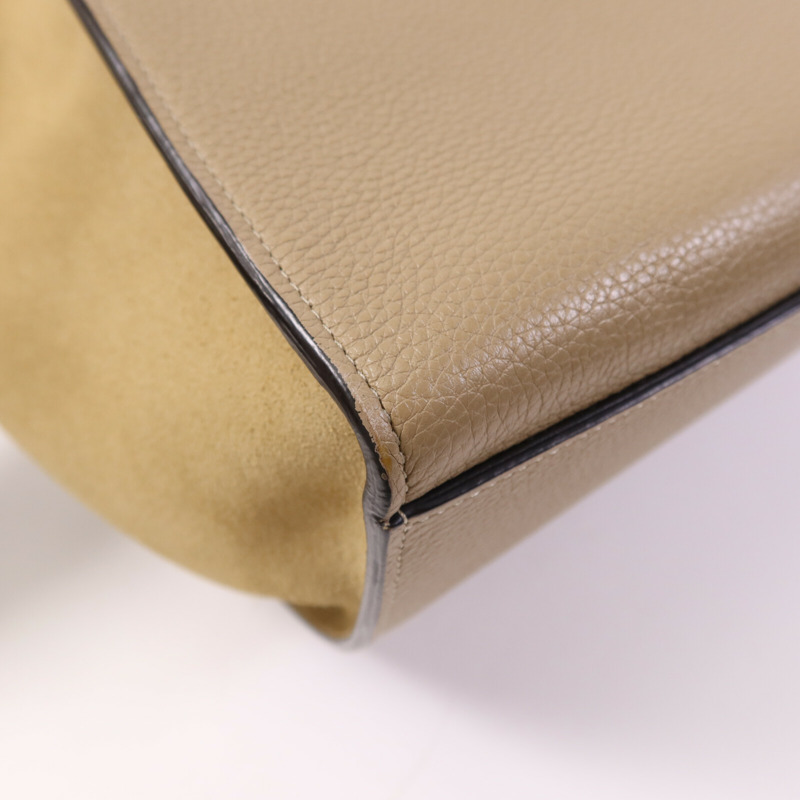 CELINE 牛皮皮革Trapeze銀扣手挽肩背兩用袋-13