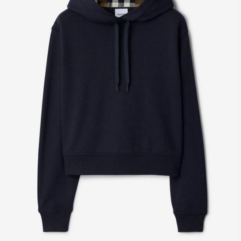 💎Han's house精品服飾💎Burberry 刺繡 字 格紋 連帽衛衣 帽T 原價18800-1