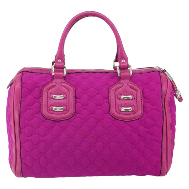 【日本直送】GUCCI GG帆布波士頓包 尼龍皮革 粉紅色 銀色 正品 ki6320-1