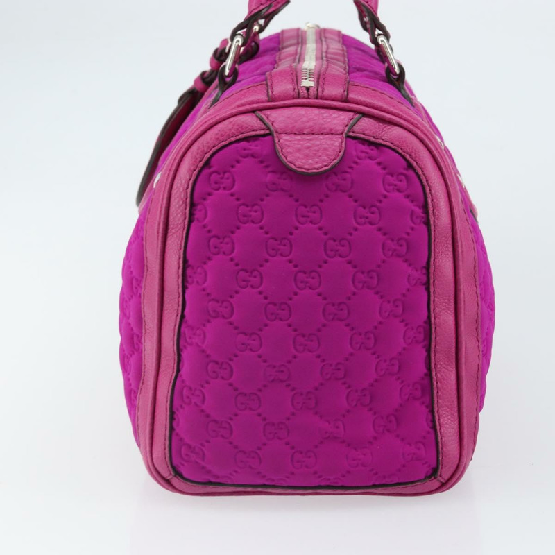 【日本直送】GUCCI GG帆布波士頓包 尼龍皮革 粉紅色 銀色 正品 ki6320-3