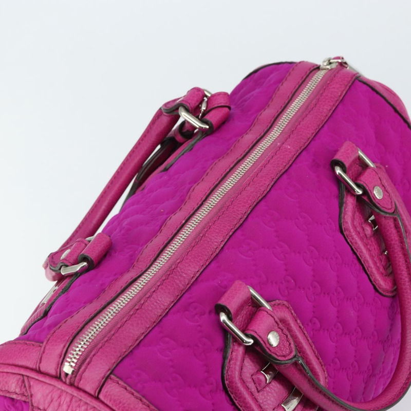 【日本直送】GUCCI GG帆布波士頓包 尼龍皮革 粉紅色 銀色 正品 ki6320-5