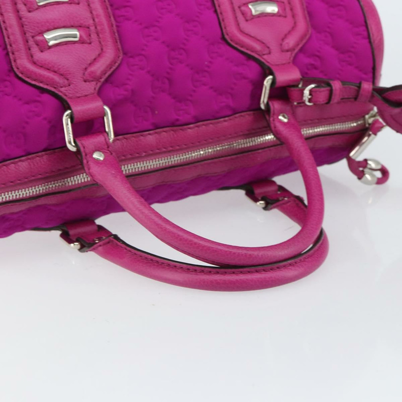 【日本直送】GUCCI GG帆布波士頓包 尼龍皮革 粉紅色 銀色 正品 ki6320-6