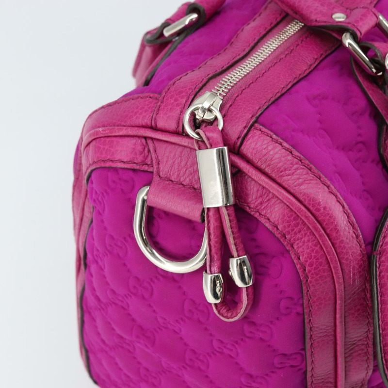 【日本直送】GUCCI GG帆布波士頓包 尼龍皮革 粉紅色 銀色 正品 ki6320-9