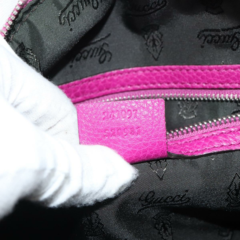 【日本直送】GUCCI GG帆布波士頓包 尼龍皮革 粉紅色 銀色 正品 ki6320-11