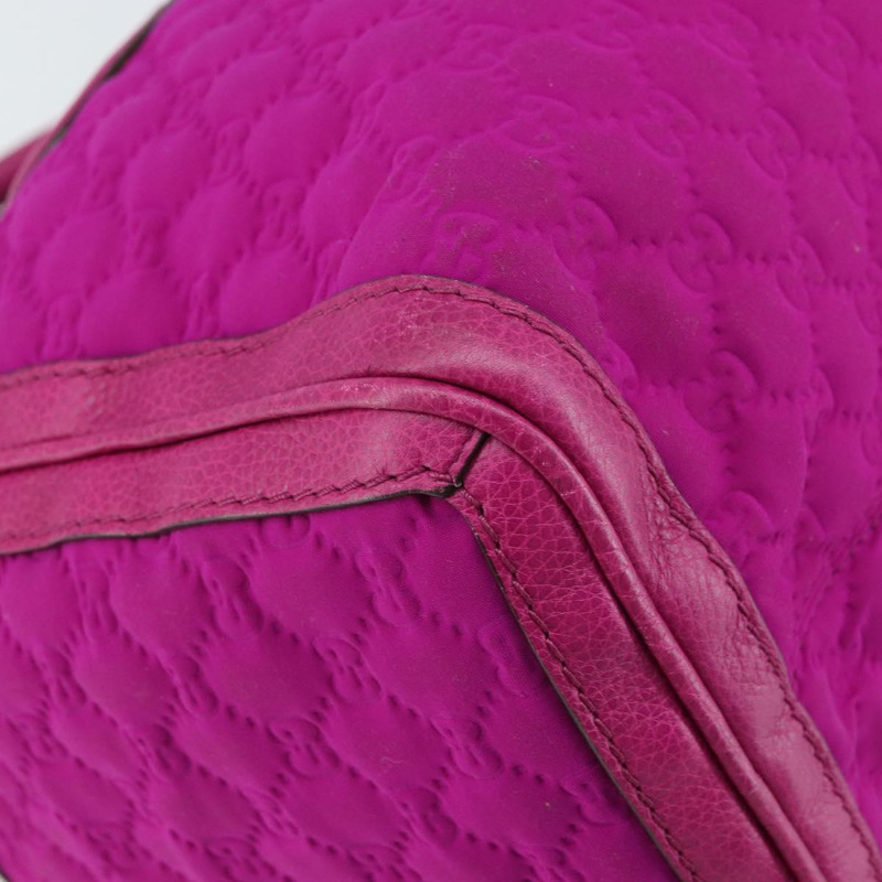 【日本直送】GUCCI GG帆布波士頓包 尼龍皮革 粉紅色 銀色 正品 ki6320-13