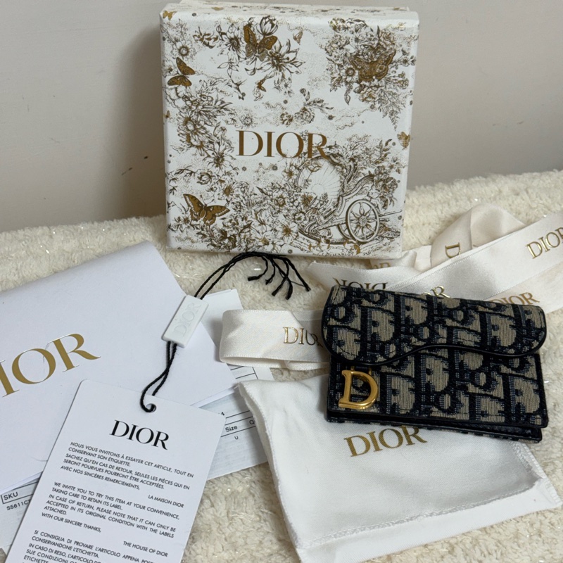 Dior老花9成新 卡夾/名片夾-0