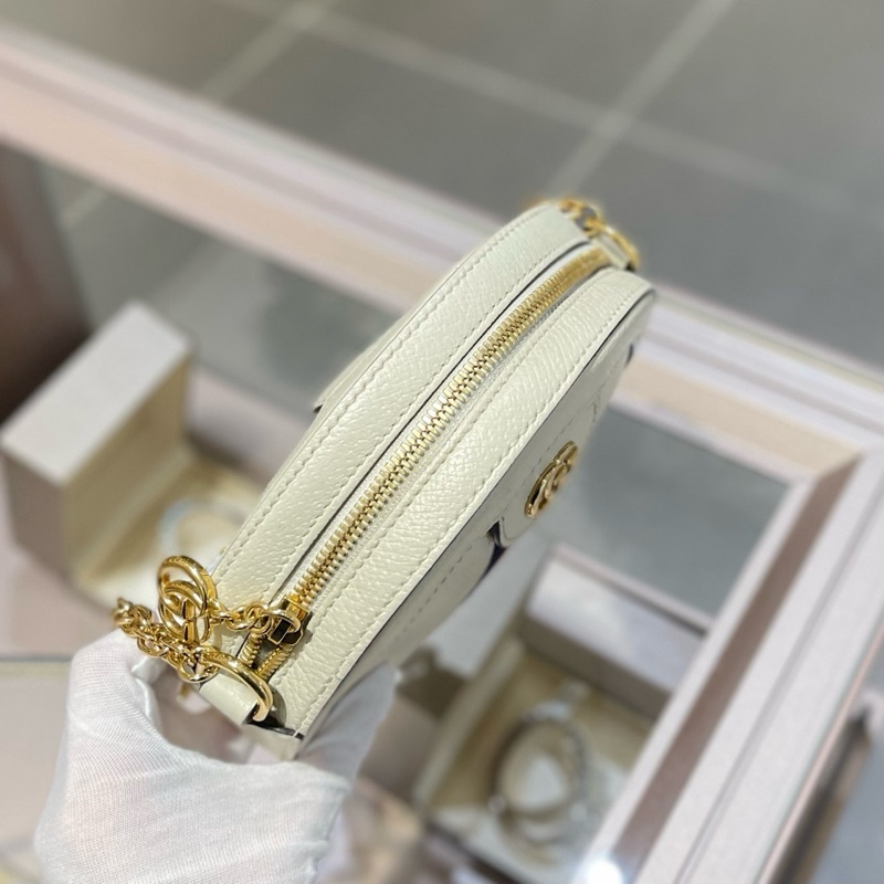 GUCCI/古驰 Ophidia系列白色皮革GG圆饼包-4