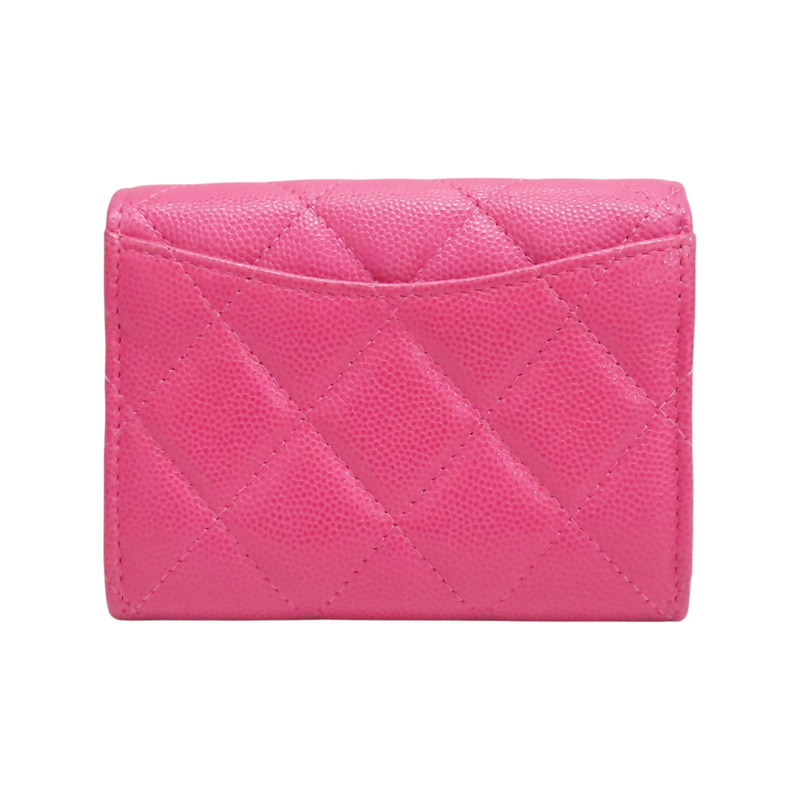 粉色 荔枝紋 牛皮 零錢包 名片夾 AP0214【CHANEL 香奈兒】 AP0214-1