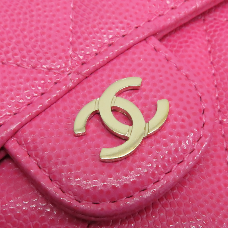 粉色 荔枝紋 牛皮 零錢包 名片夾 AP0214【CHANEL 香奈兒】 AP0214-10