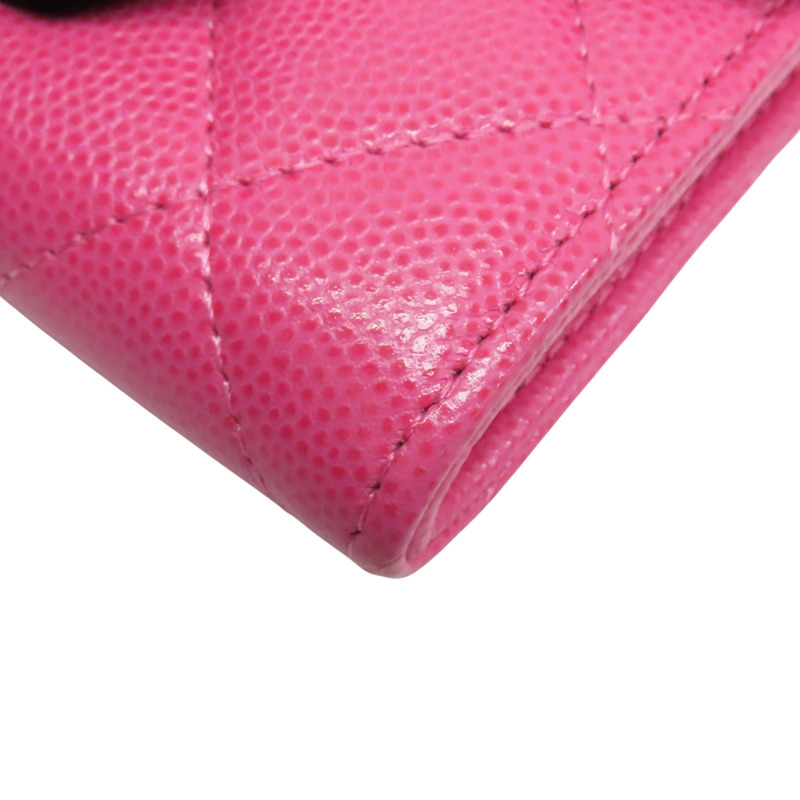 粉色 荔枝紋 牛皮 零錢包 名片夾 AP0214【CHANEL 香奈兒】 AP0214-15