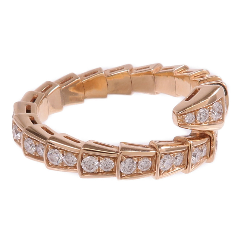 BVLGARI 18K玫瑰金Serpenti Viper鑽石戒指Bvlgari#XL/US#8.25-3