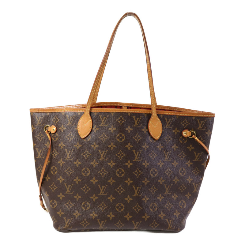 LOUIS VUITTON Monogram Neverfull MM金扣手挽袋-1